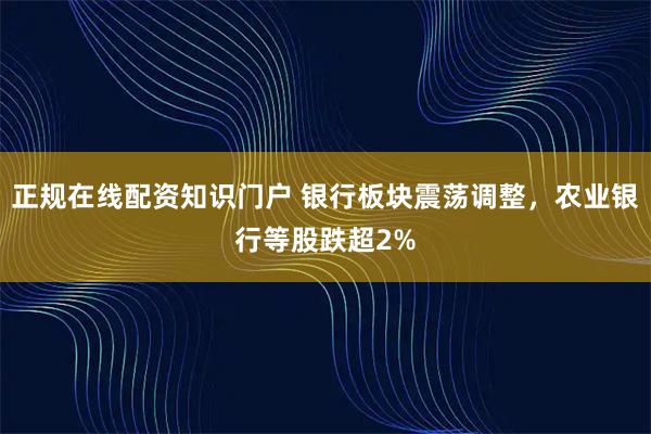 正规在线配资知识门户 银行板块震荡调整，农业银行等股跌超2%