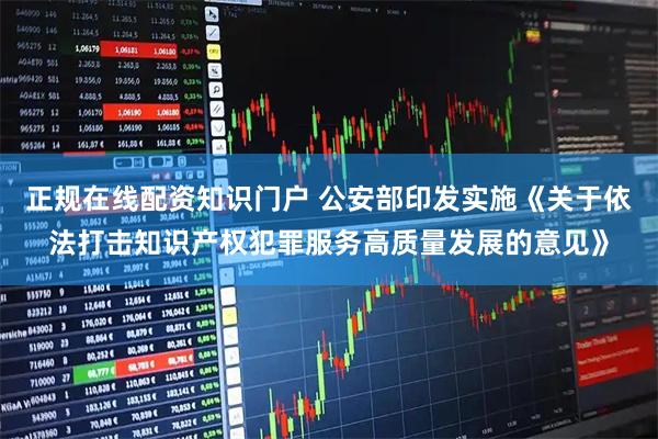 正规在线配资知识门户 公安部印发实施《关于依法打击知识产权犯罪服务高质量发展的意见》